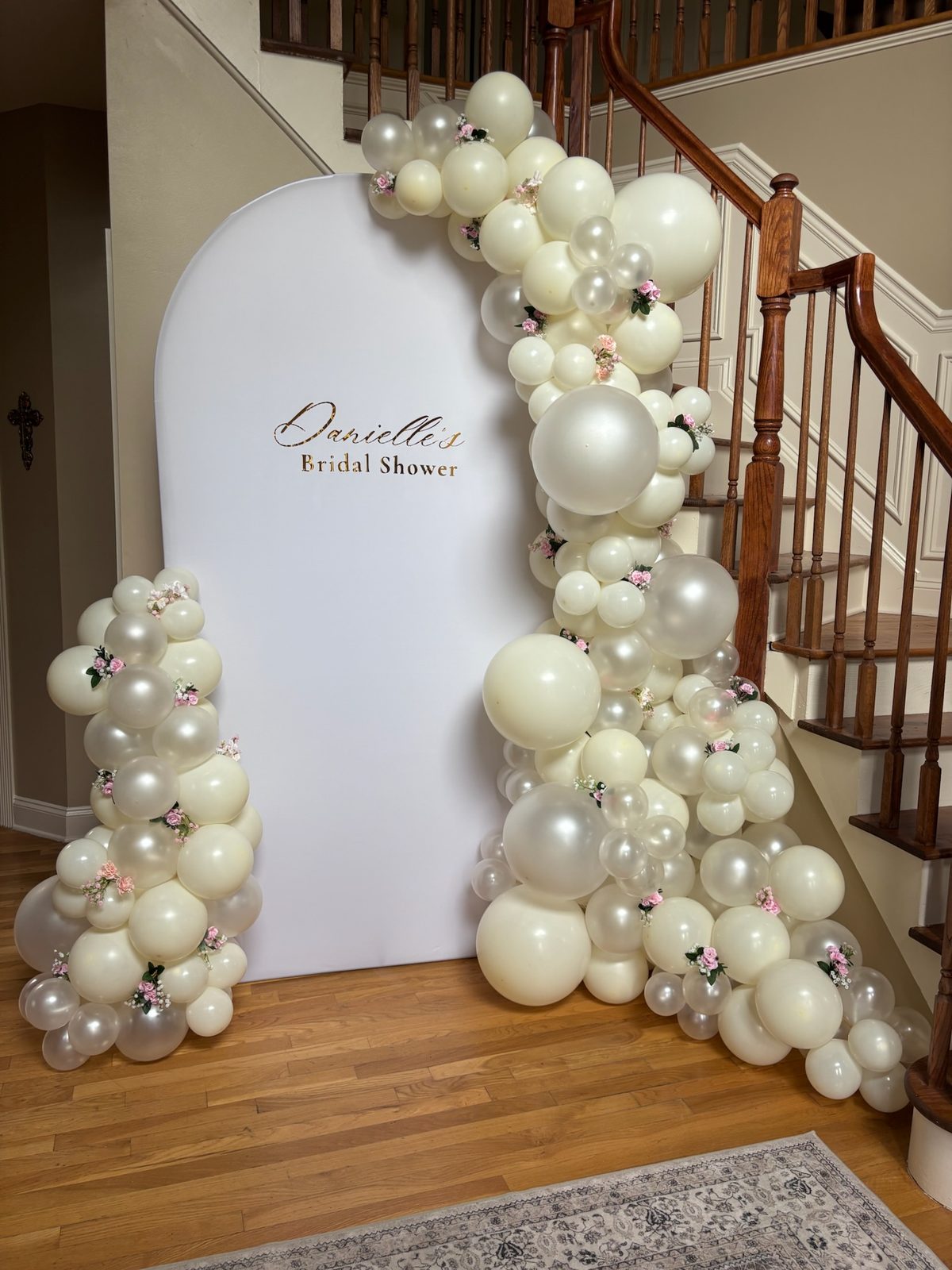 Ivory pearl bridal shower Chiara backdrop